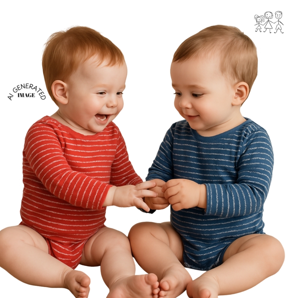 CARTER'S LONG SLEEVE STRIPPED ONE-PIECE RED & BLUE SET 18 MOS
